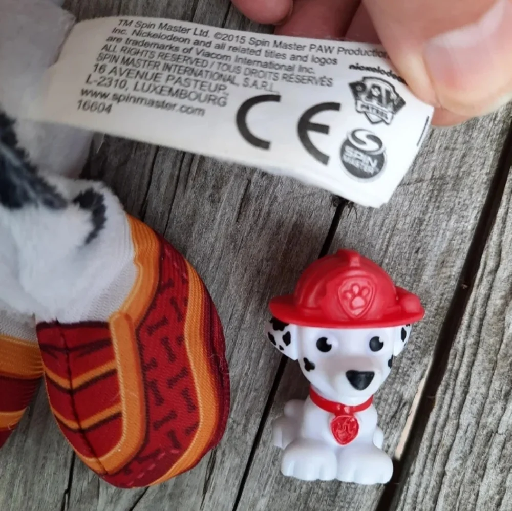 Lot 2 Paw Patrol Stuffed Animal & Plastic figurine Marshall